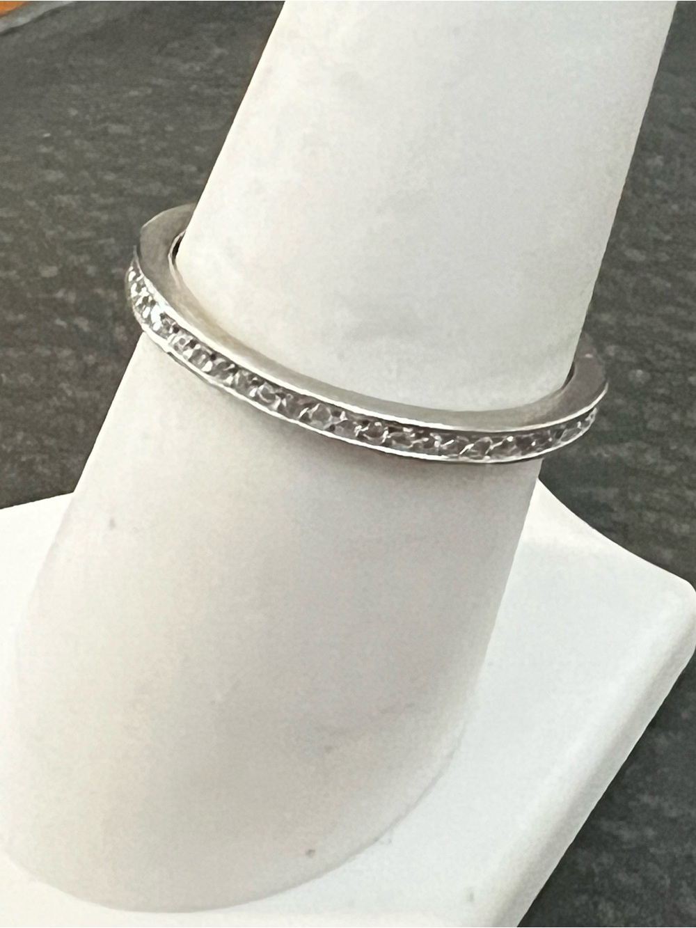 Sterling Silver Textured Band Ring - Silver 925